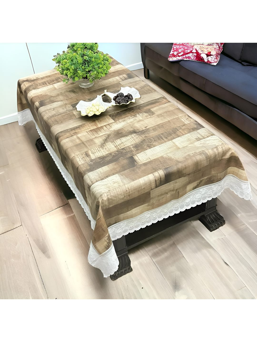 

CASA-NEST Tan Waterproof Plastic 6-Seater Table Cover