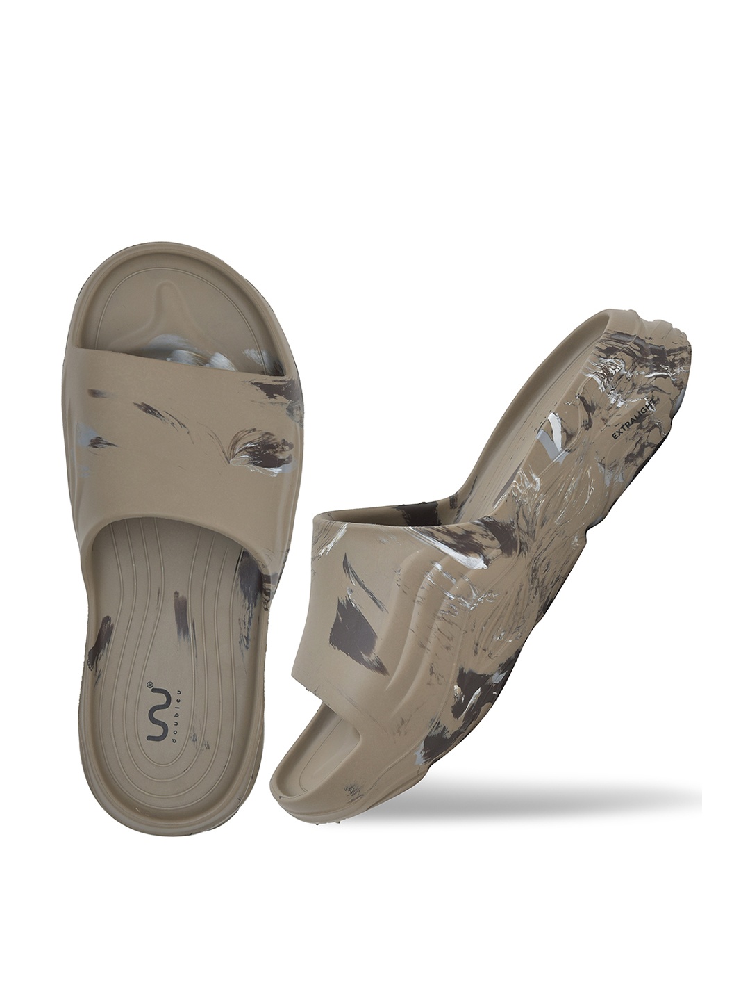 

Doubleu Men Printed EVA Sliders, Khaki