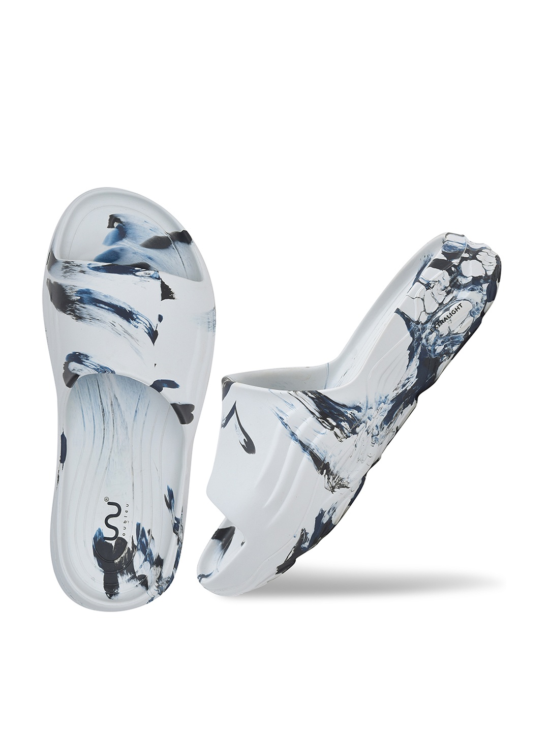 

Doubleu Men Printed EVA Sliders, White