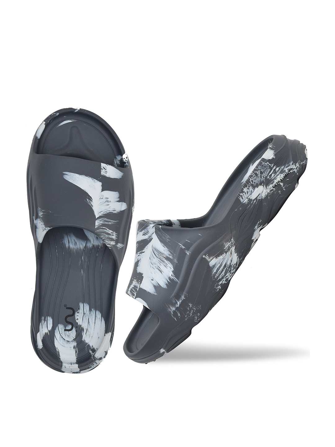 

Doubleu Men Printed EVA Sliders, Grey