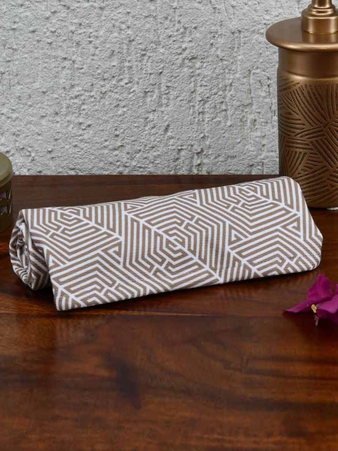 

Athome Brown and White Printed Soft Hand Towels