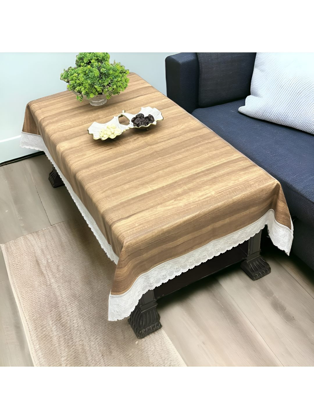 

CASA-NEST Tan Waterproof Plastic 8-Seater Table Cover