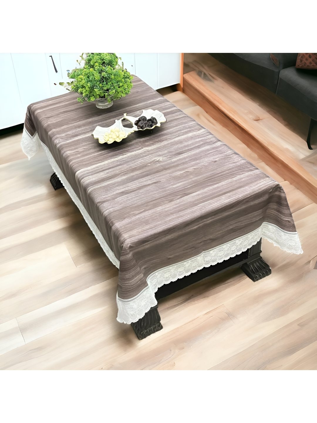 

CASA-NEST Coffee Brown Waterproof Plastic 8-Seater Table Cover