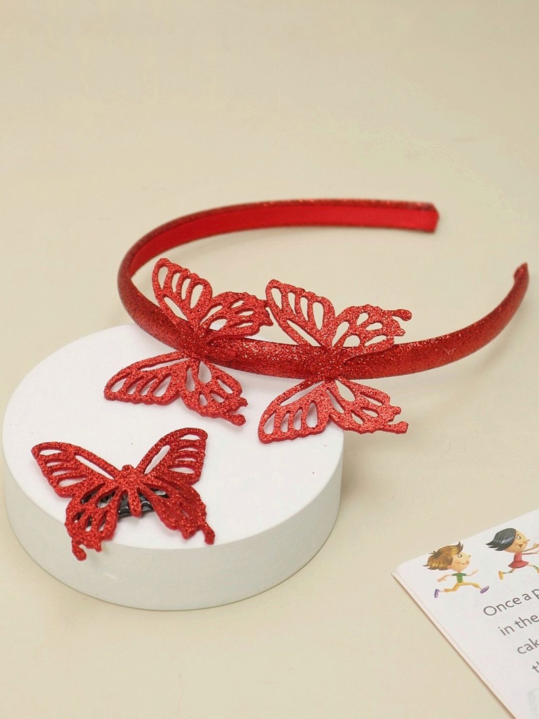 

Yellow Bee Girls Set of 2 Hairband, Red