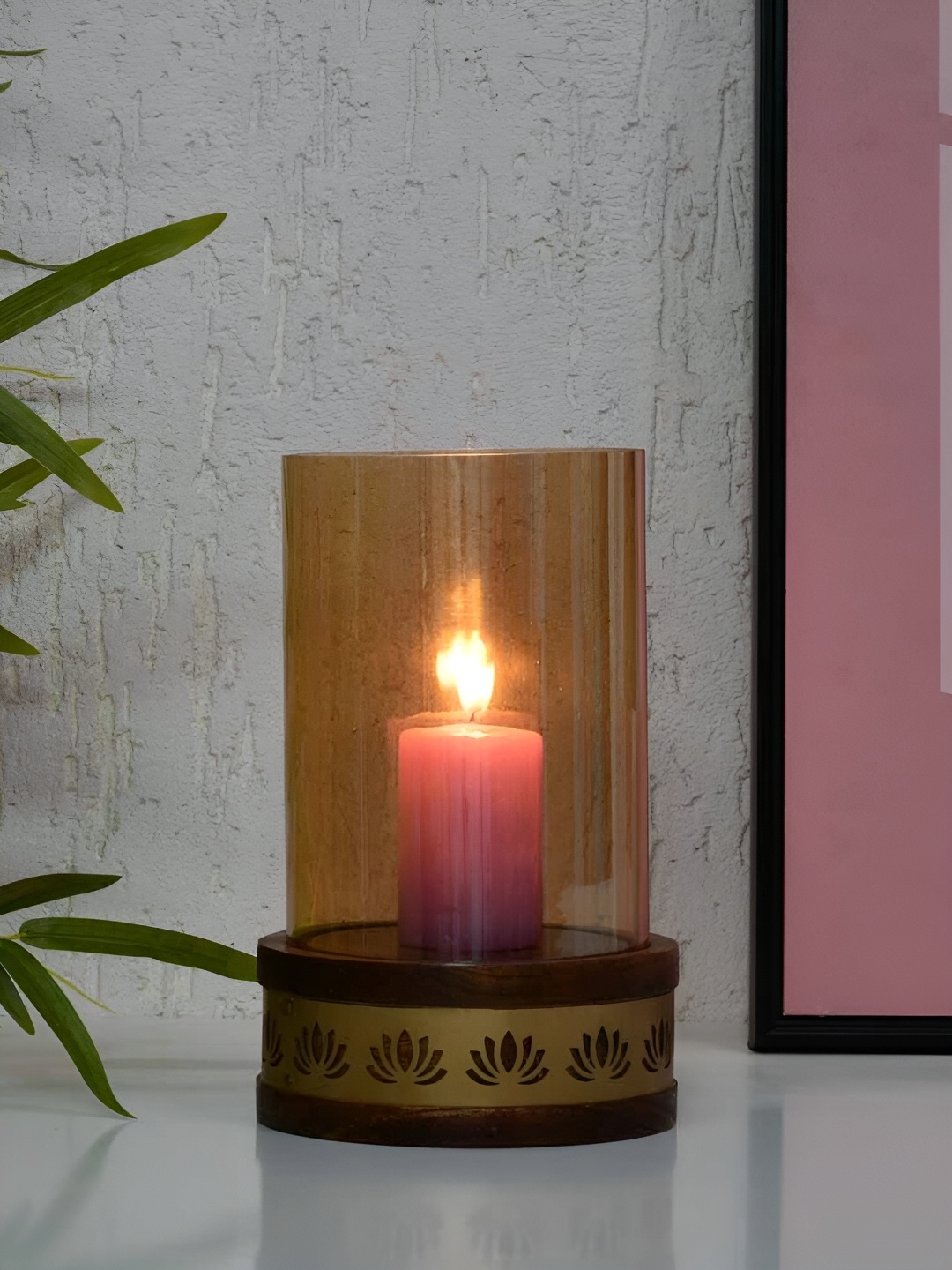

Athome by Nilkamal Gold-Toned & Brown Candle Holder