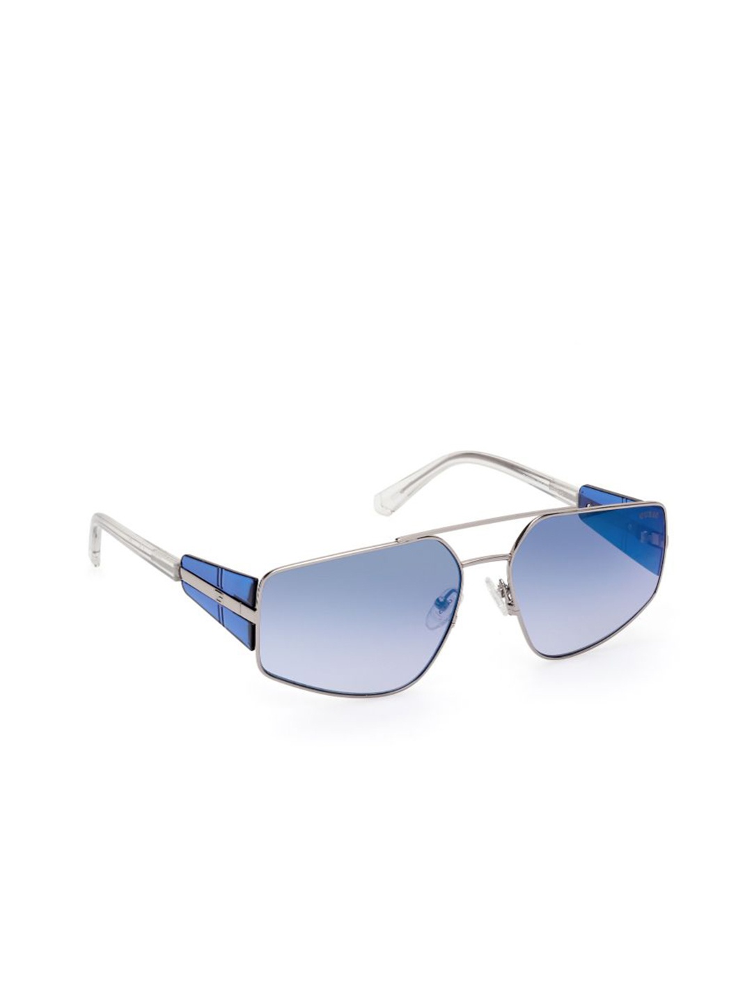 

GUESS Men Oversized Sunglasses with UV Protected Lens, Blue
