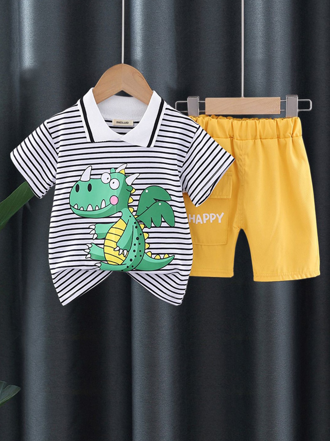 

INCLUD Boys Printed T-shirt with Shorts, Yellow