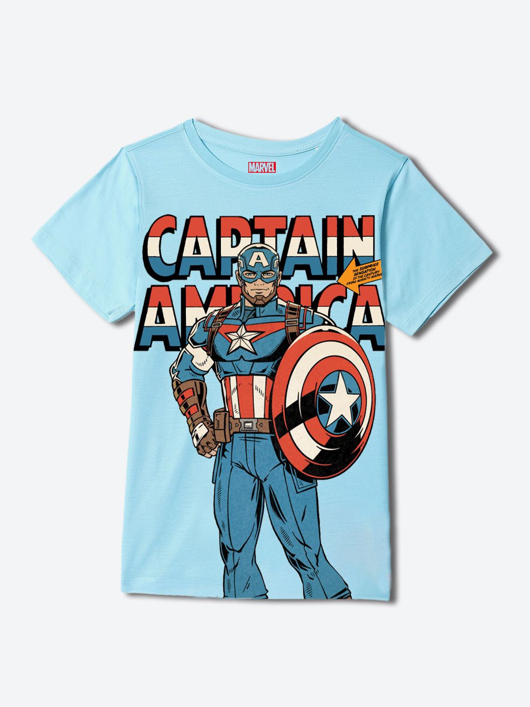 

YK Marvel Boys Printed Applique T-shirt, Blue