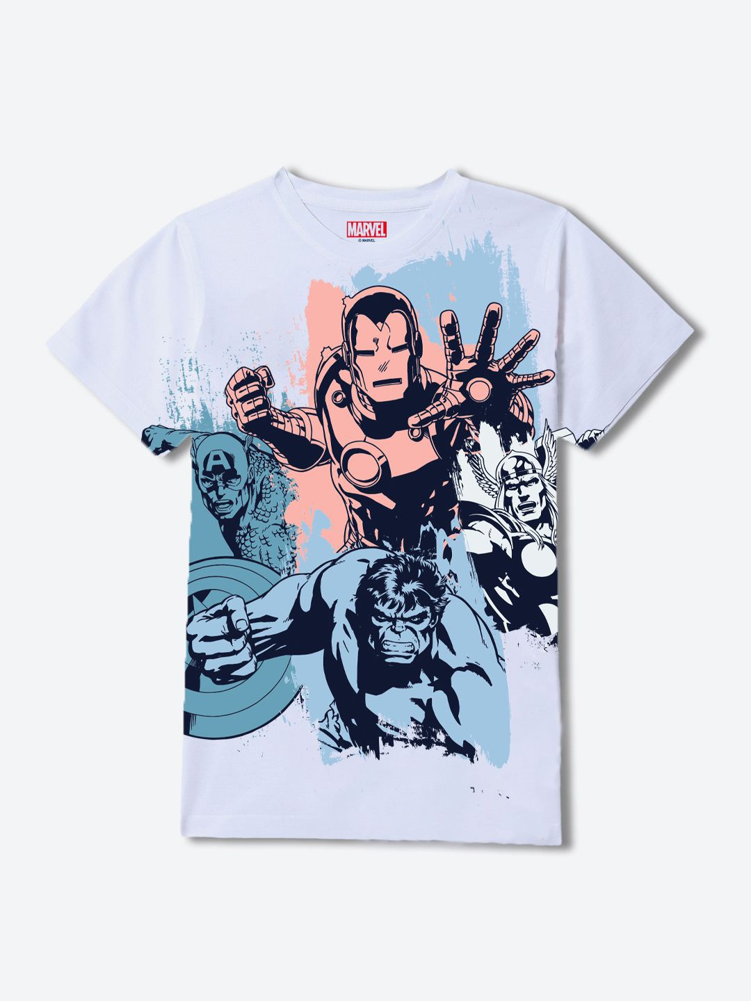 

YK Marvel Boys Printed T-shirt, White