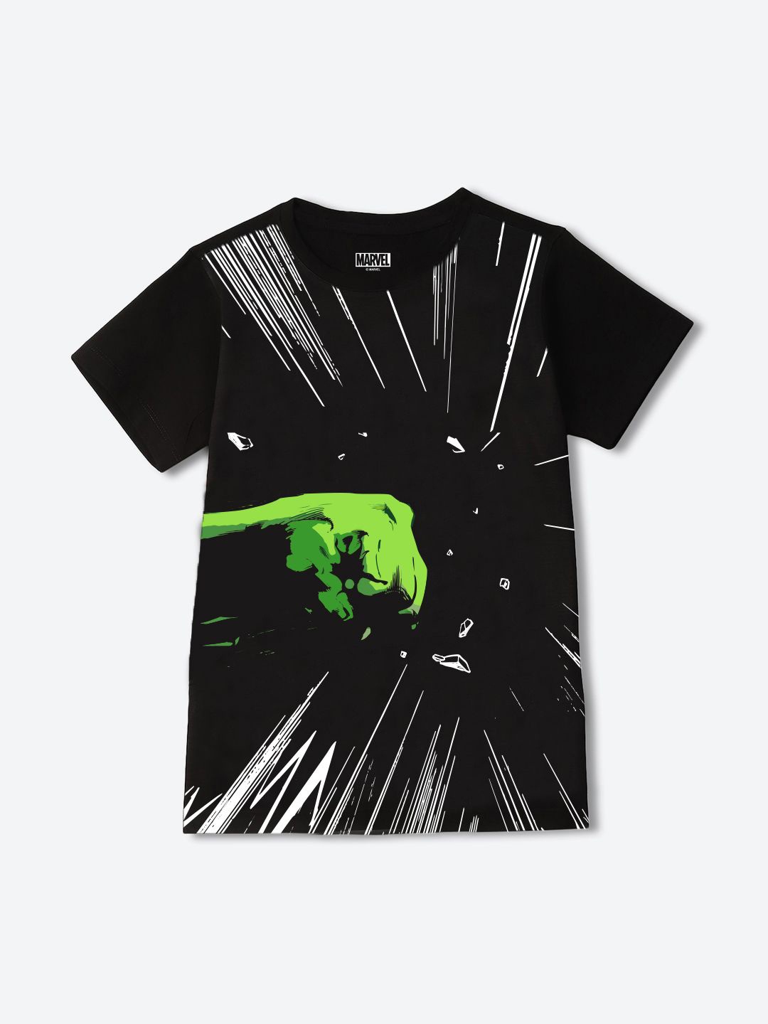 

YK Marvel Boys Printed Pockets T-shirt, Black