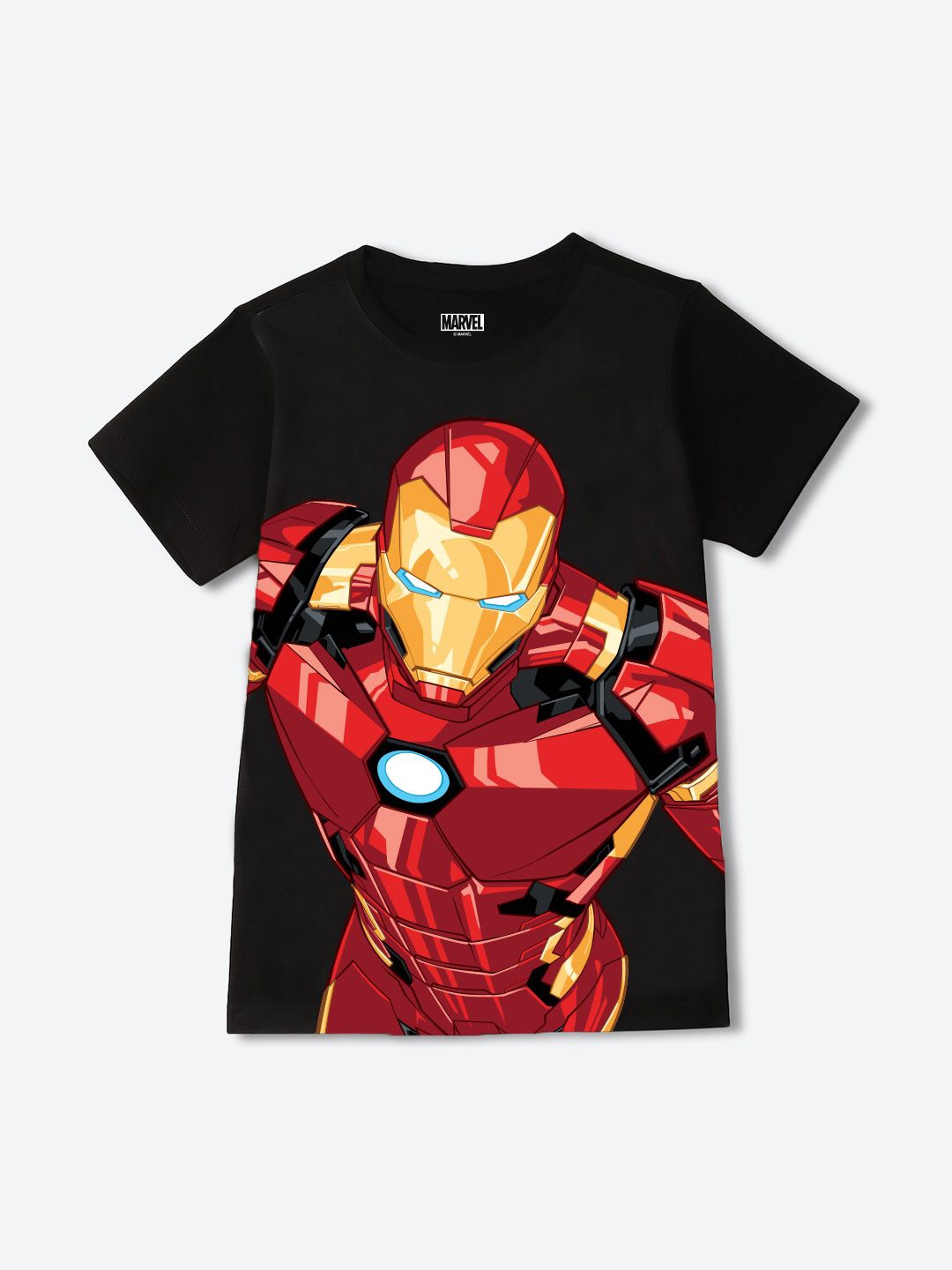 

YK Marvel Boys Printed Applique T-shirt, Black