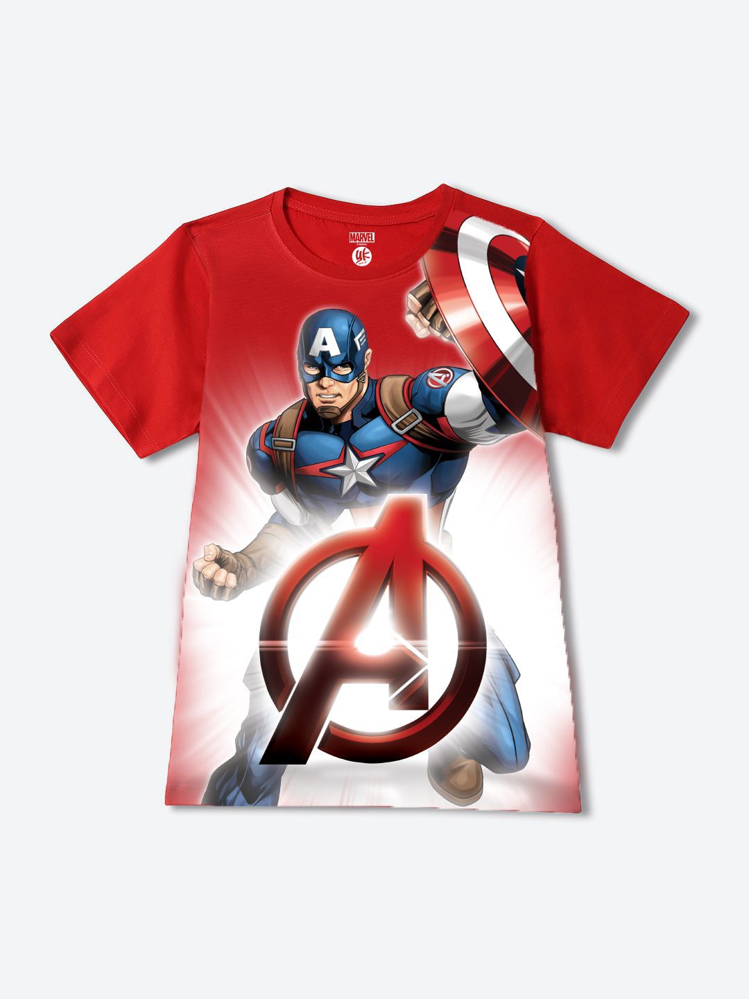 

YK Marvel Boys Printed Applique T-shirt, Red