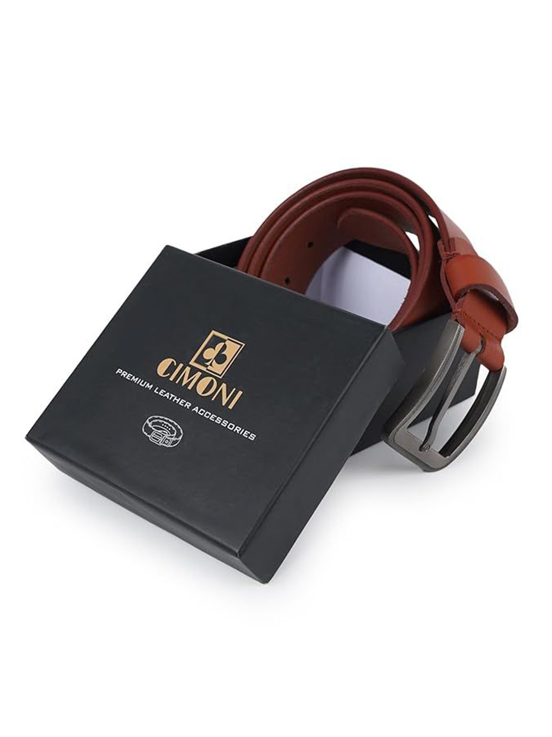 

CIMONI Men Leather Belt, Tan