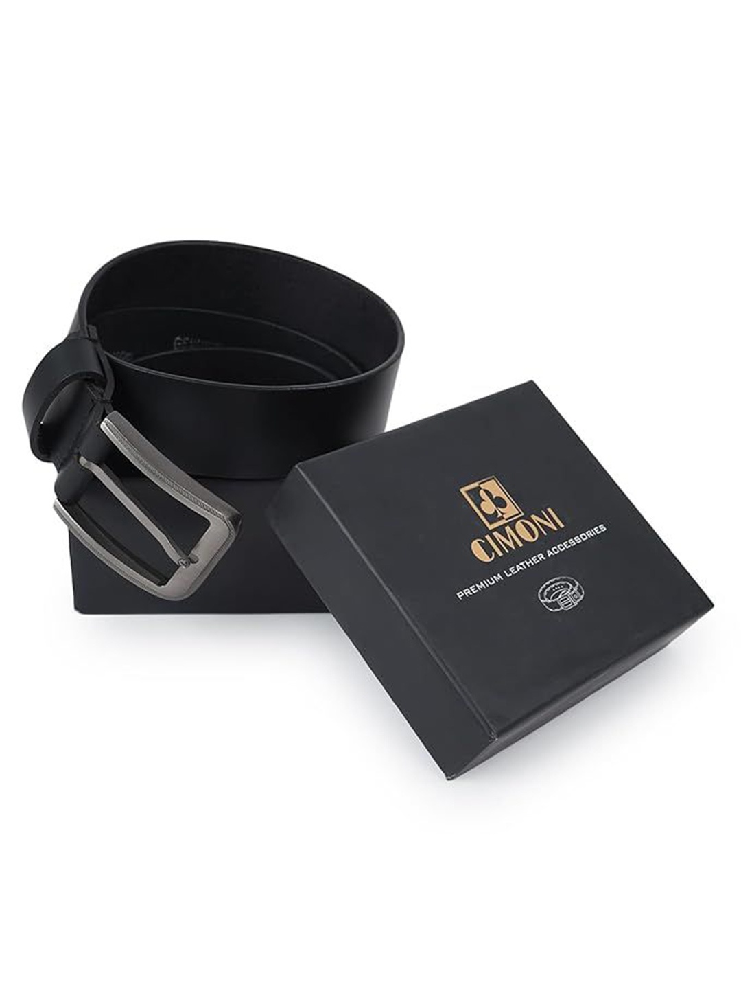 

CIMONI Men Leather Belt, Black