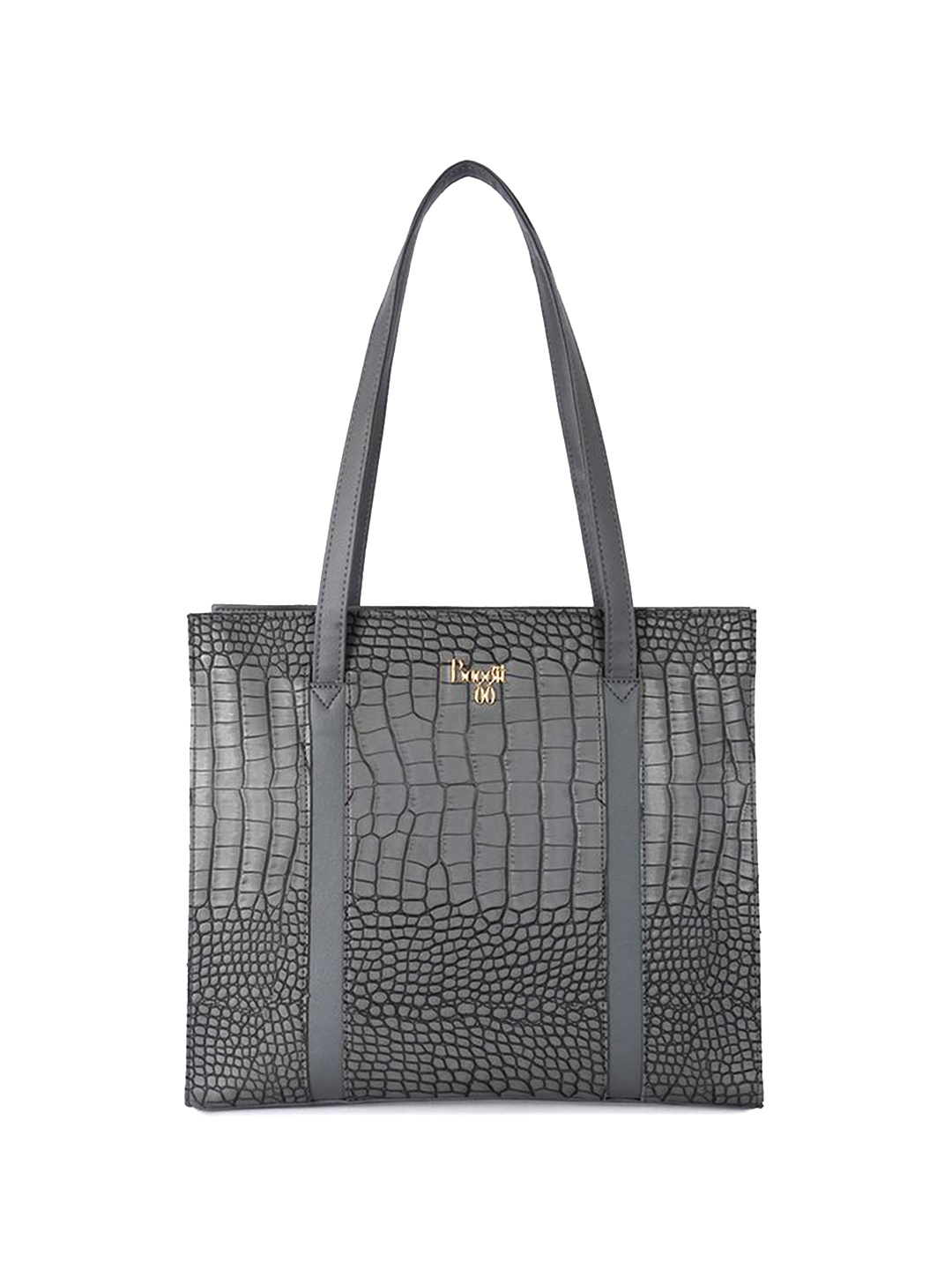

Baggit Textured PU Structured Shoulder Bag with Cut Work, Grey
