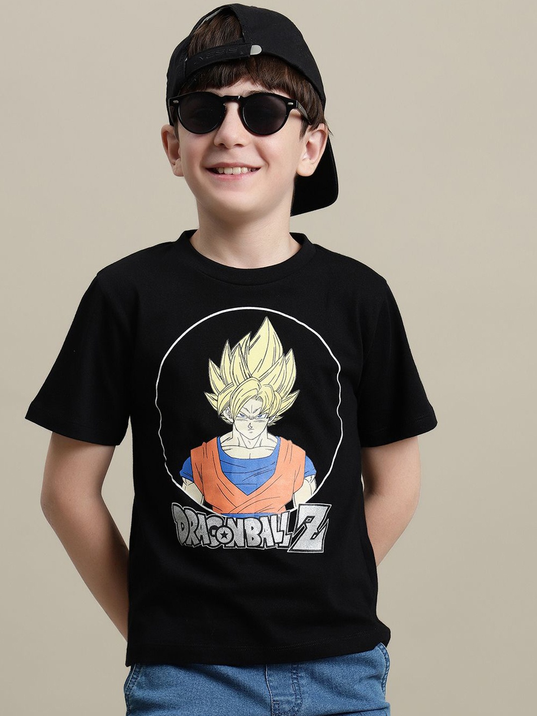 

Kids Ville Boys Dragon Ball Z Printed Pure Cotton T-Shirt, Black