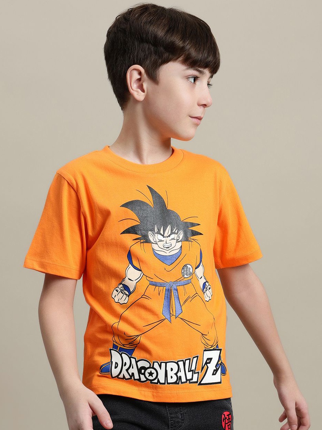 

Kids Ville Boys Dragon Ball Z Printed Pure Cotton T-Shirt, Orange