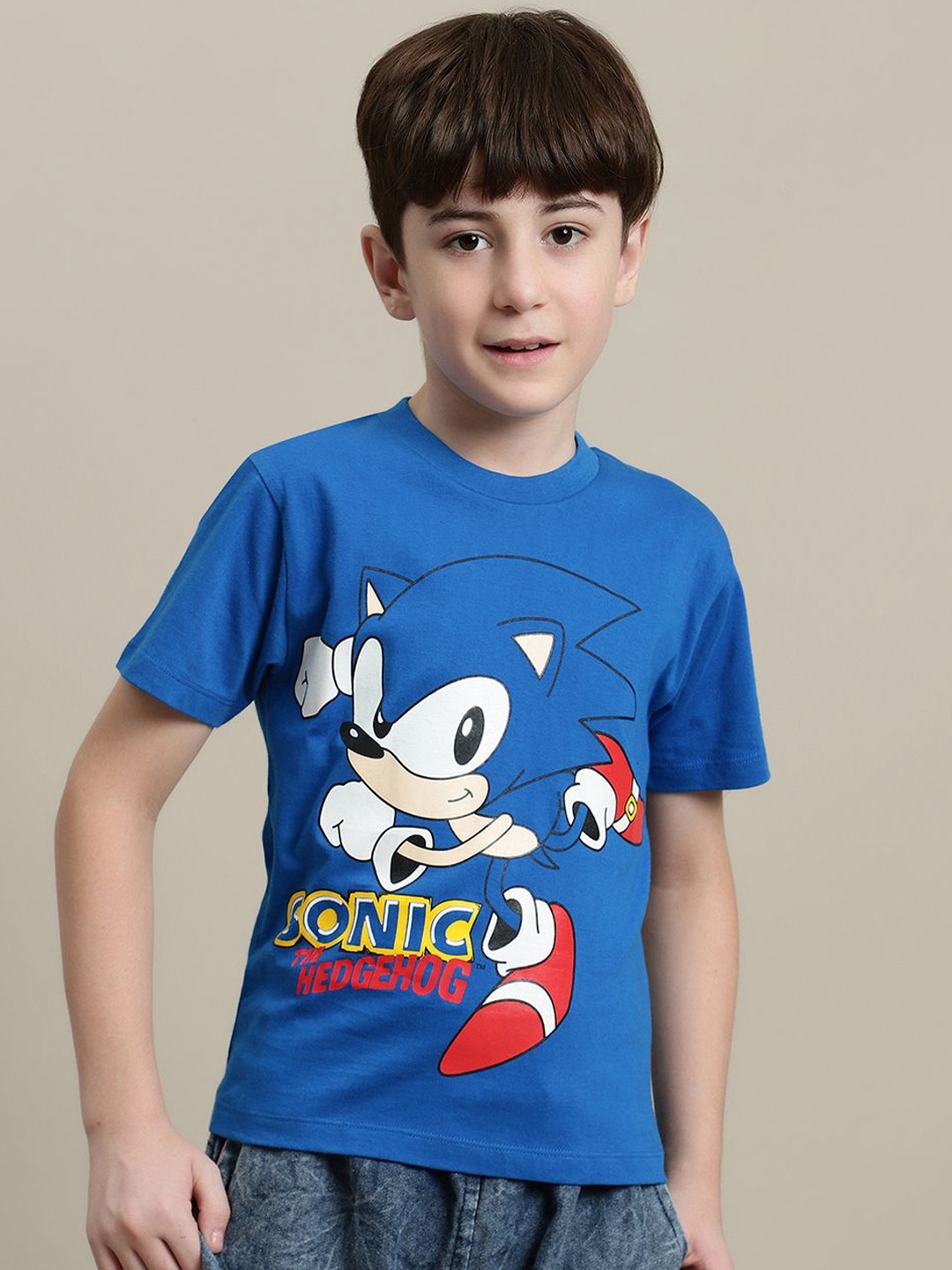 

Kids Ville Boys Sonic Printed Regular Fit Tshirt, Blue