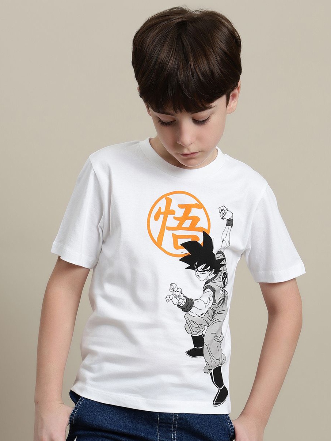 

Kids Ville Boys Dragon Ball Z Pure Cotton T-Shirt, White