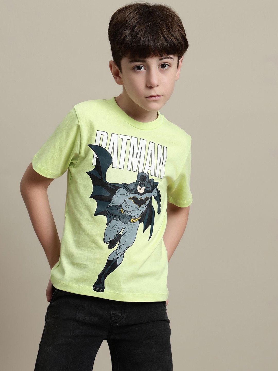 

Kids Ville Boys Batman Printed Pure Cotton T-Shirt, Green