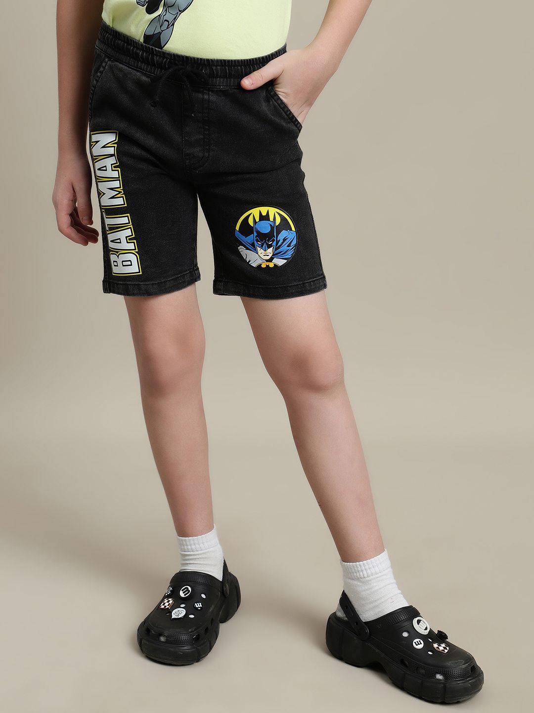 

Kidsville Boys Batman Printed Denim Regular Shorts, Black