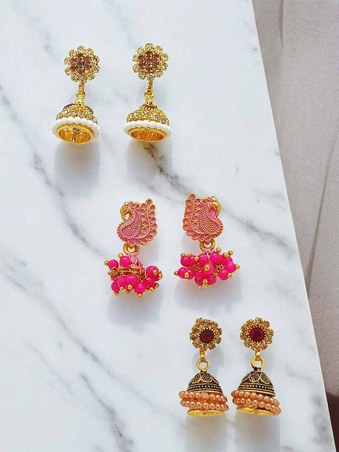 

FEMMIBELLA Circular Jhumkas Earrings, Purple