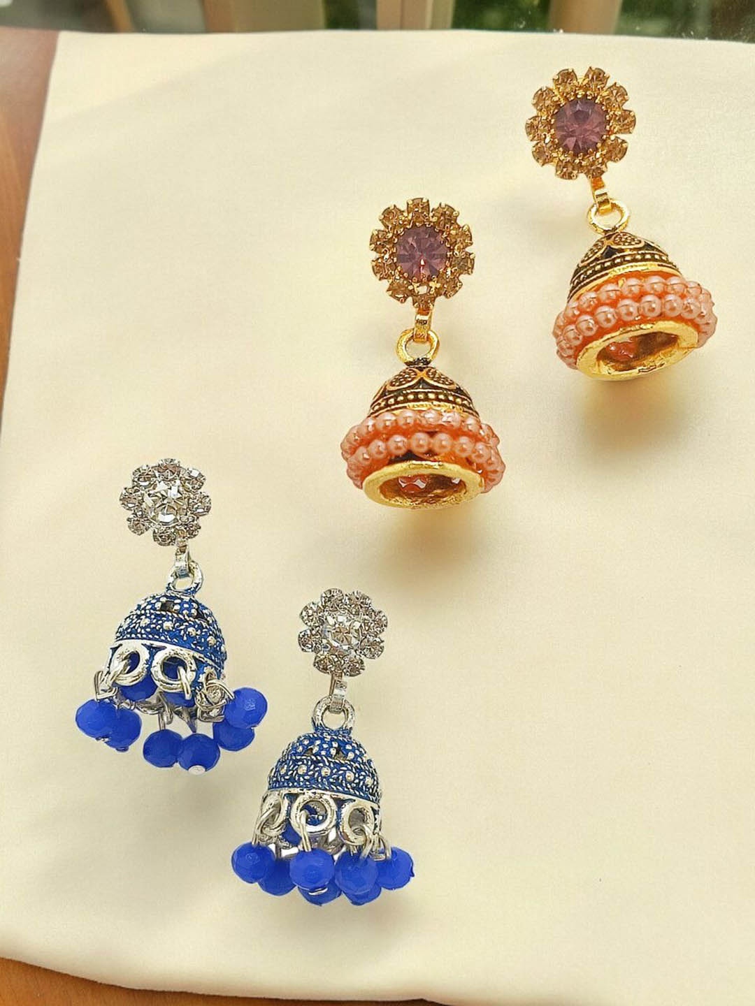 

FEMMIBELLA Circular Drop Earrings, Blue