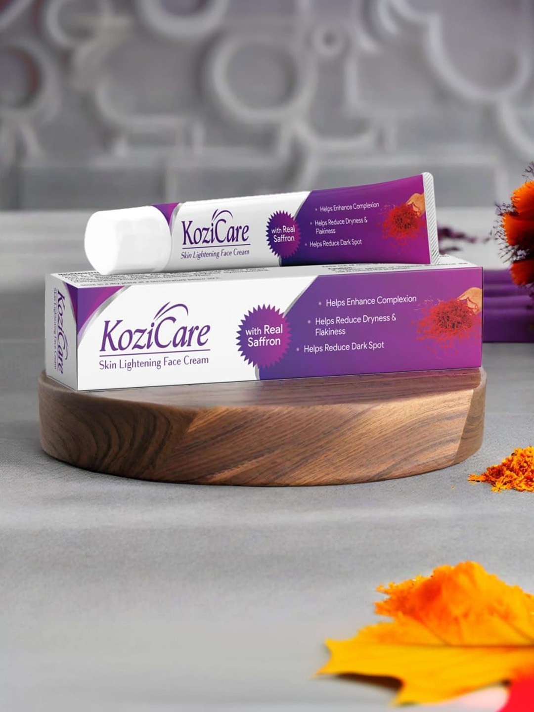 

KOZICARE Skin Lightening Cream With Saffron Kojic Acid & Vitamin E - 15g, White