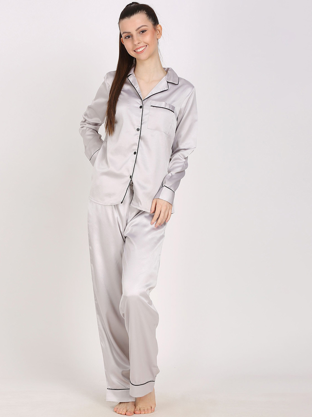 

PRETTY LOVING THING Women Night suit, Silver