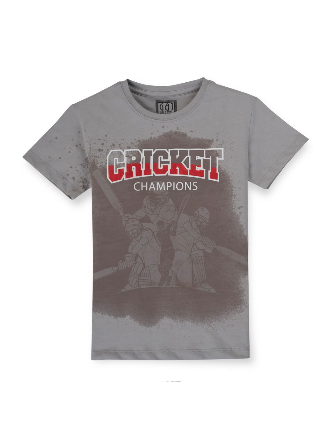 

Gini and Jony Boys Typography Printed Applique T-shirt, Grey