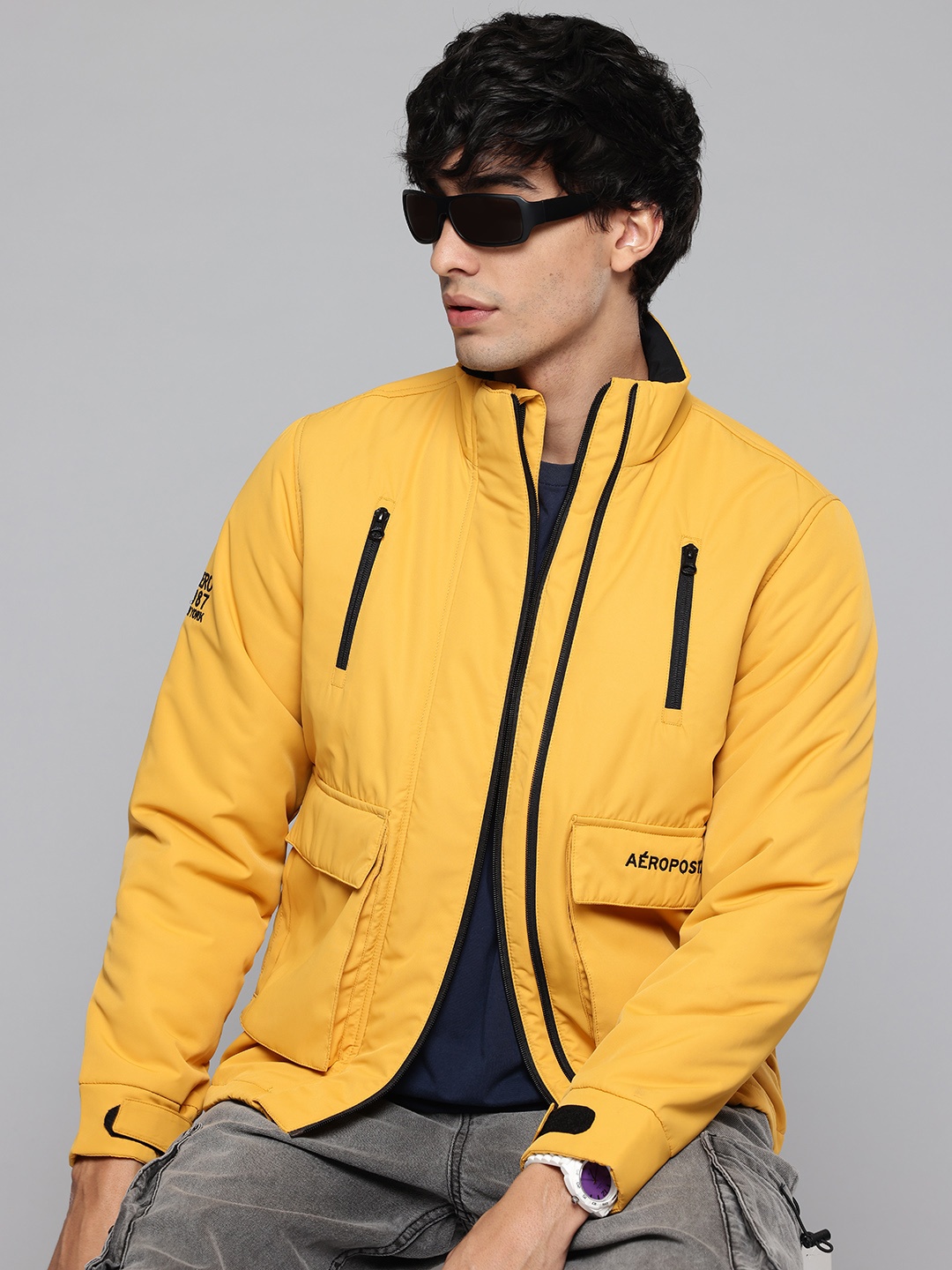 

Aeropostale Oversized Pocket Padded Jacket, Mustard