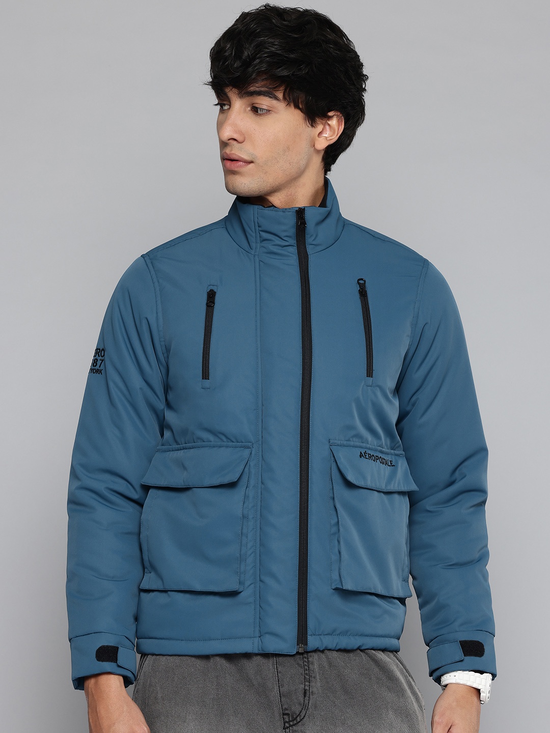 

Aeropostale Oversized Pocket Padded Jacket, Teal