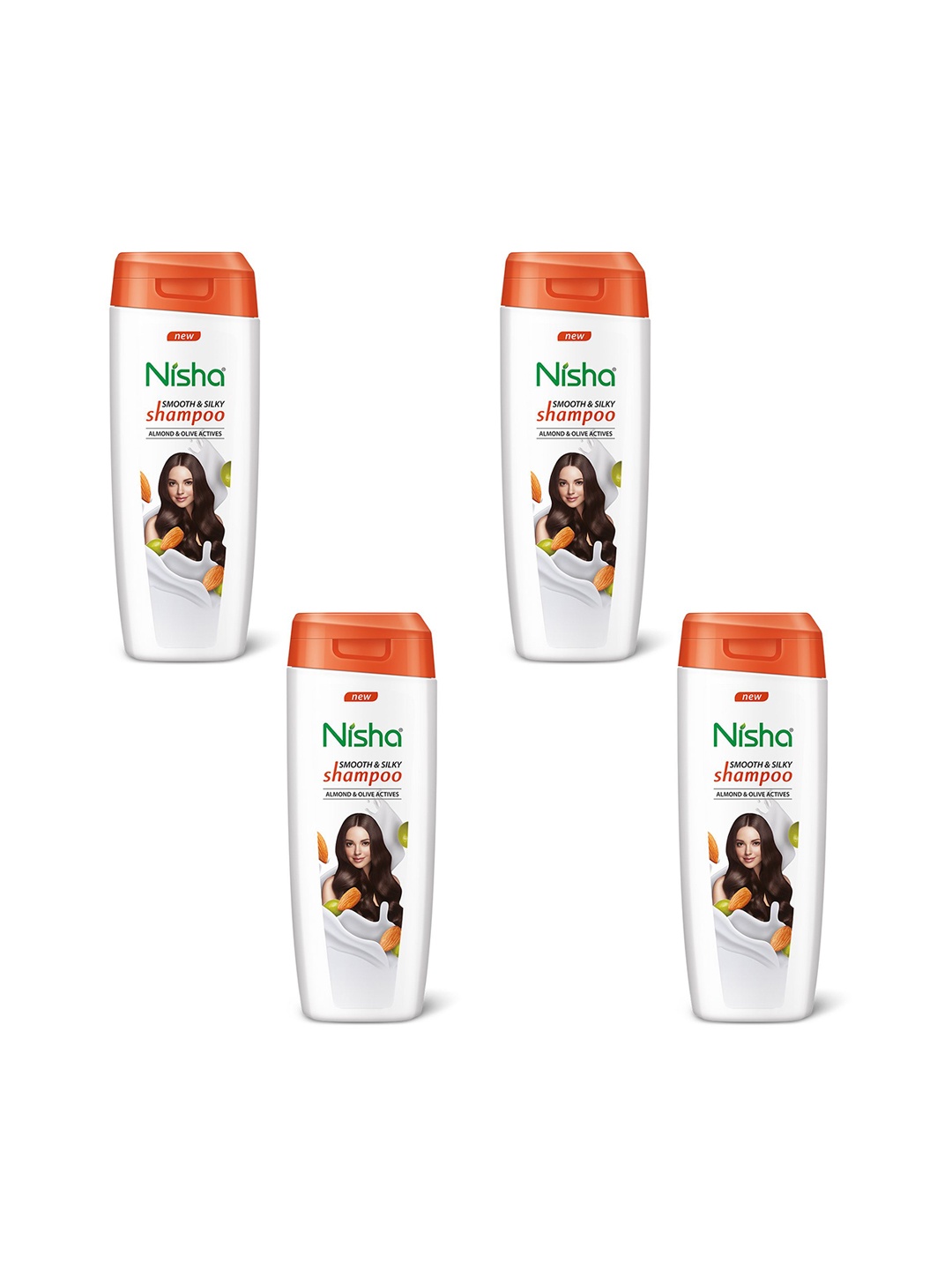 

Nisha Set Of 4 Almond & Olive Shampoo - 80 ml Each, White