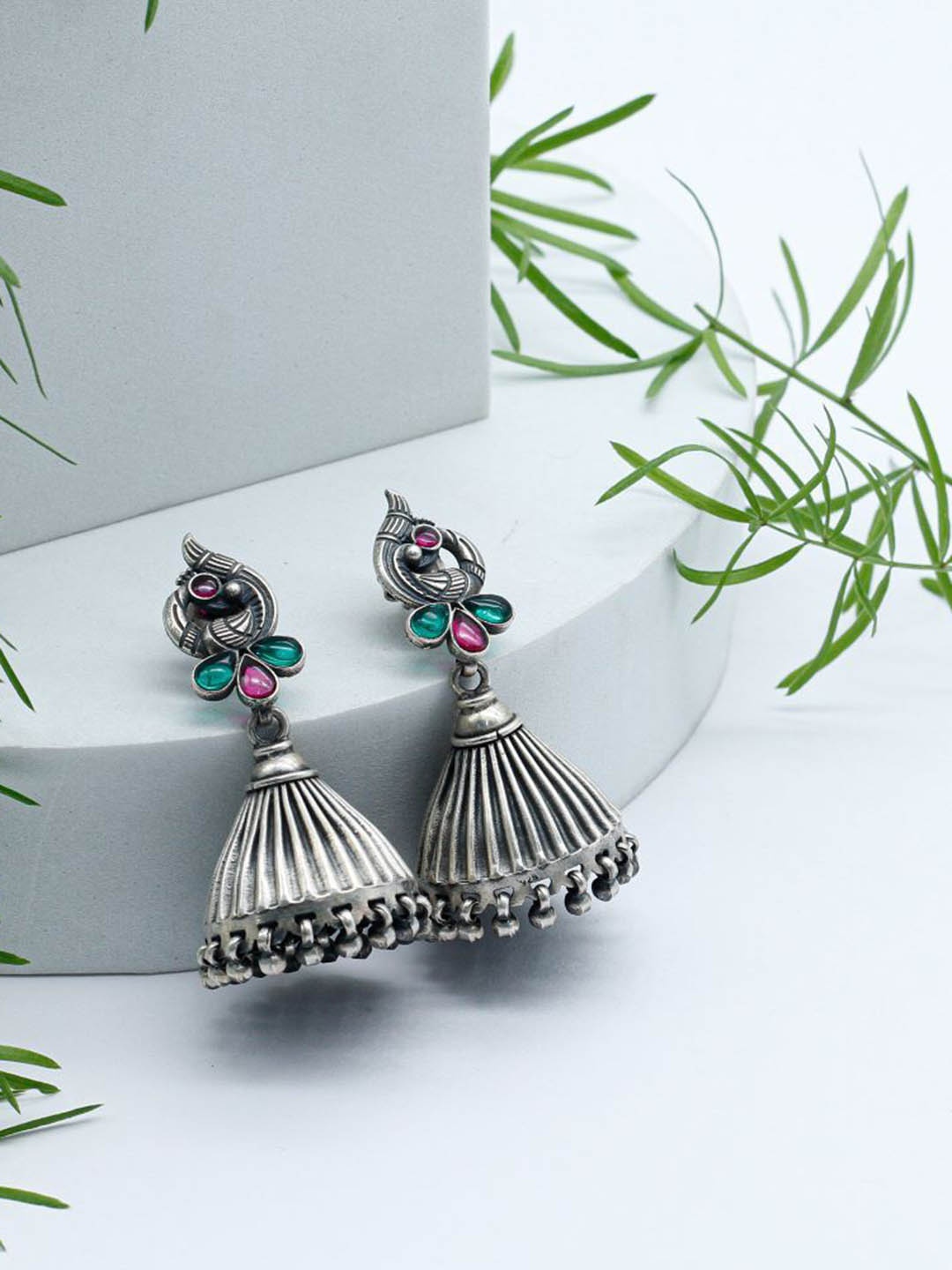 

SANGEETA BOOCHRA Teardrop Shaped Studs Earrings, Silver