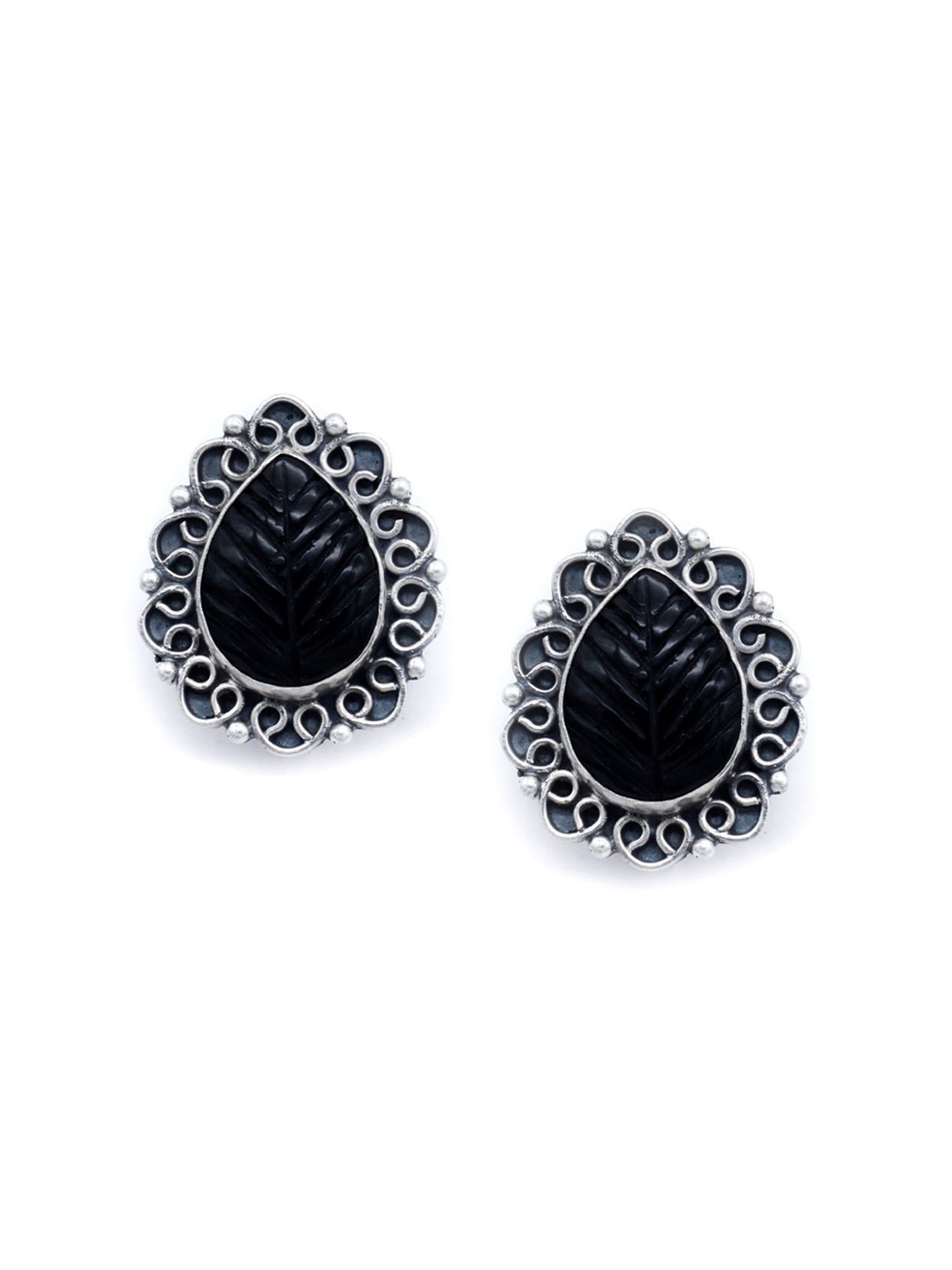 

SANGEETA BOOCHRA Leaf Shaped Studs Earrings, Silver
