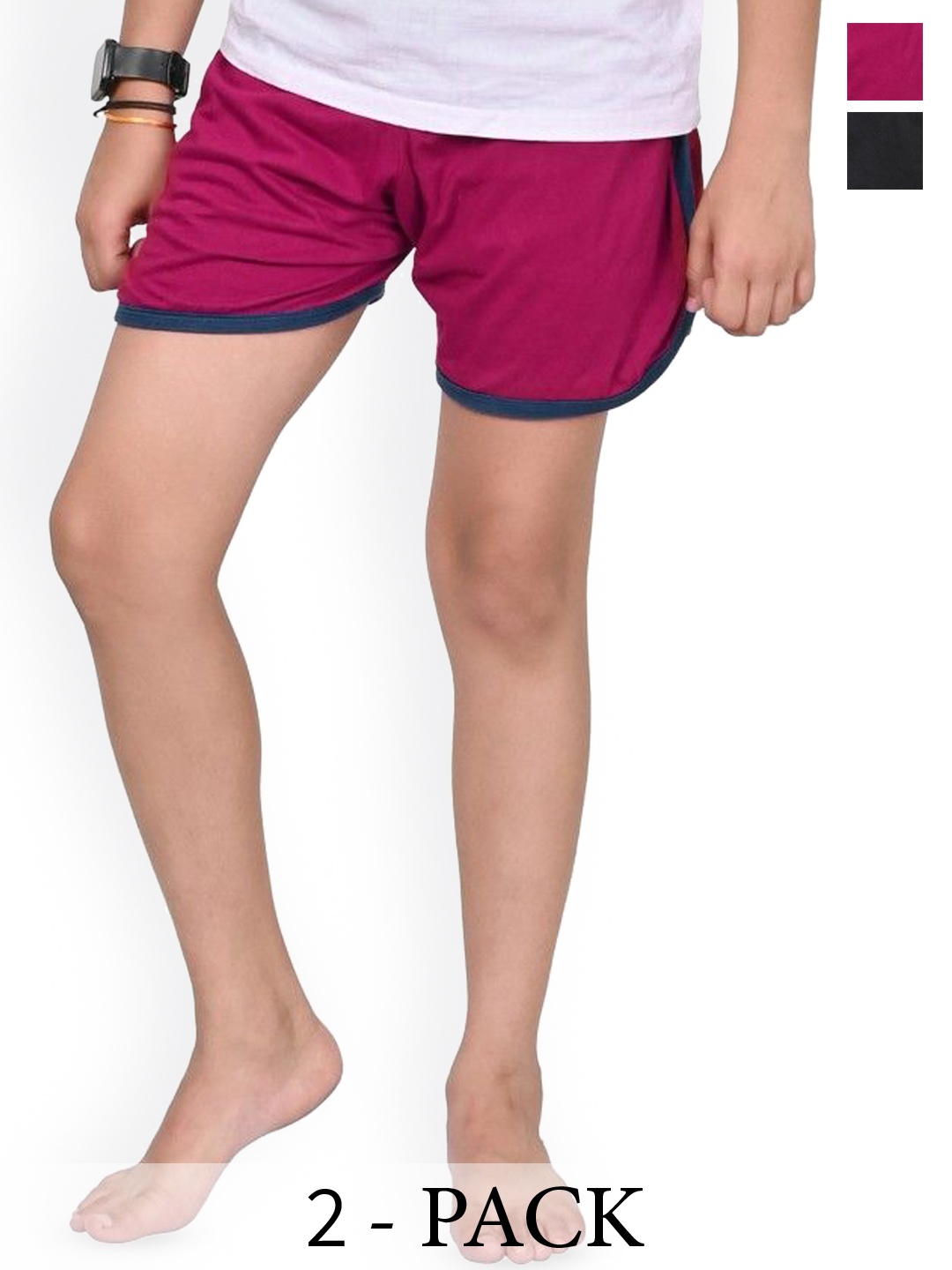 

BAESD Boys Pack of 2 High-Rise Pure Cotton Shorts, Pink