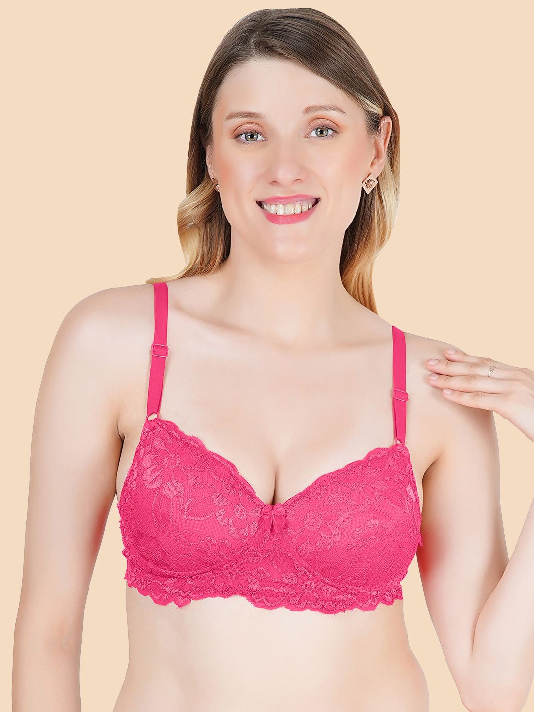 

Tweens Floral Bra Full Coverage Lightly Padded, Pink