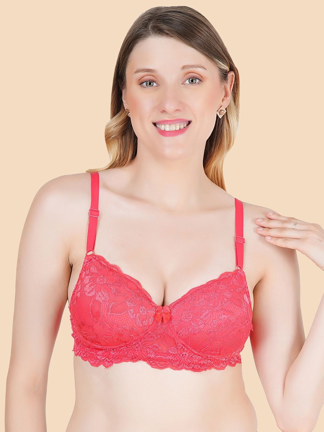 

Tweens Floral Bra Full Coverage Lightly Padded, Red