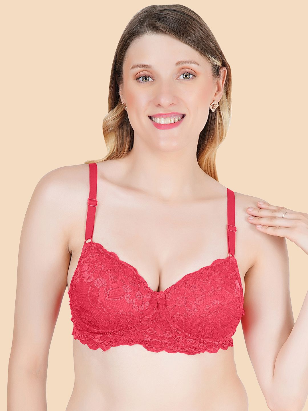 

Tweens Floral Bra Full Coverage Lightly Padded, Coral