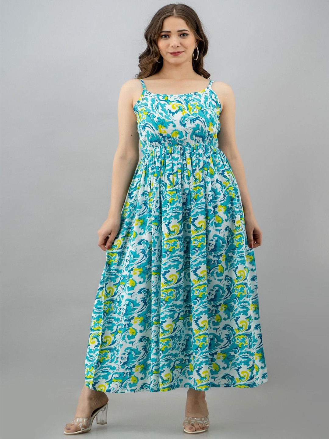 

suiwal's Floral Print Maxi Dress, Turquoise blue