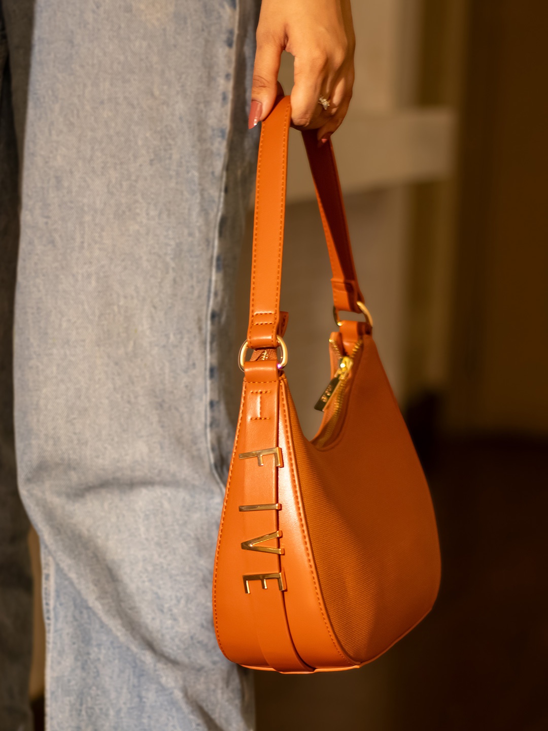

Inc 5 Shopper Sling Bag with Tasselled, Tan