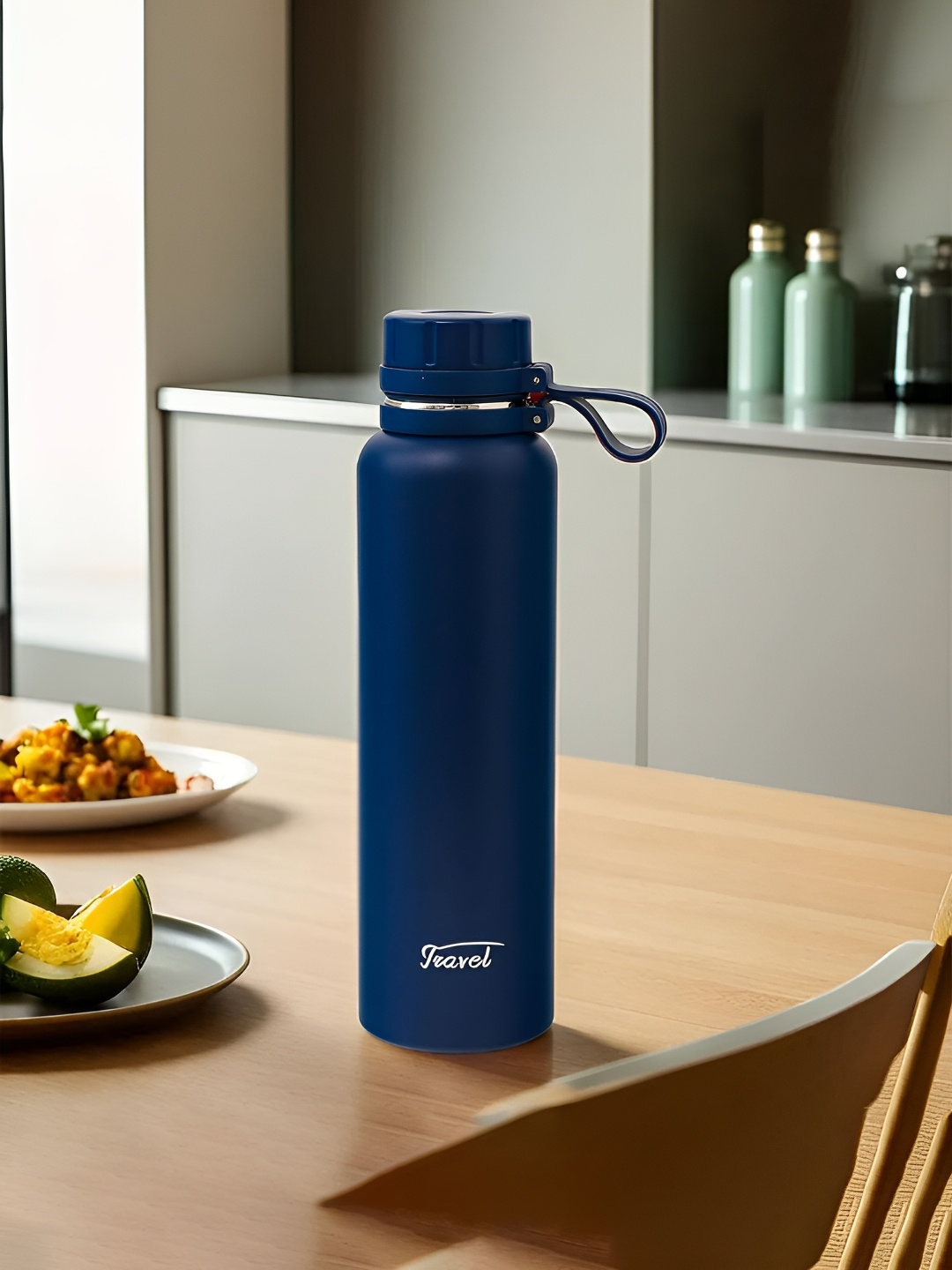 

Kuber Industries Navy Blue Single Stainless Steel Solid Water Bottle