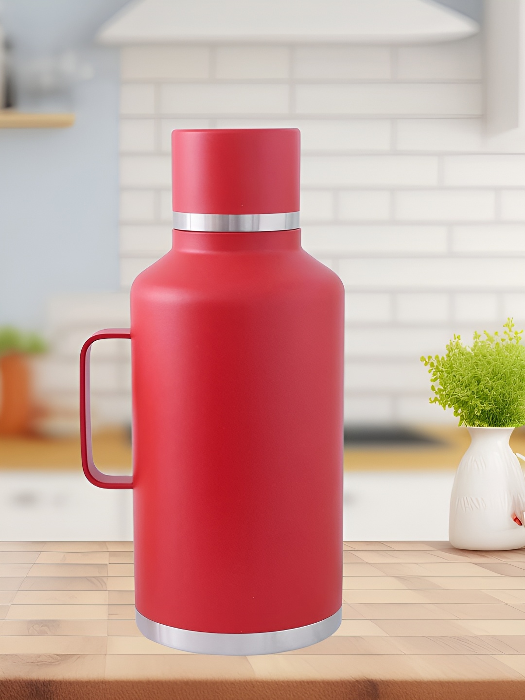 

Kuber Industries Red Single Stainless Steel Solid Water Bottle