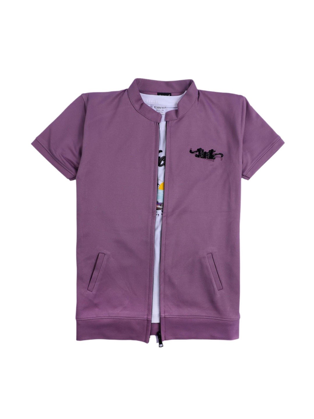 

CAVIO Boys Lightweight Tailored Jacket with Patchwork, Magenta