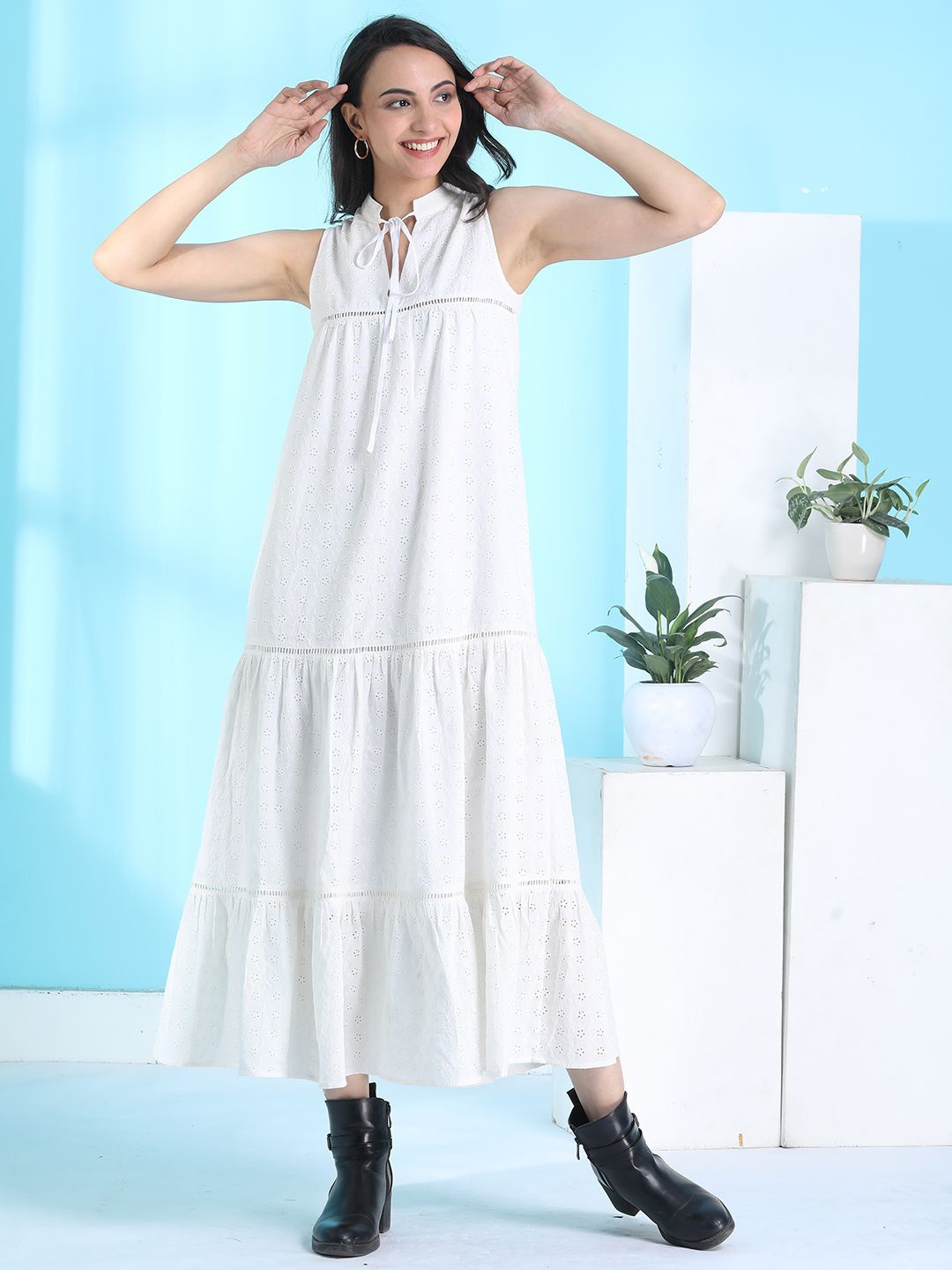 

Tushita A-Line Maxi Dress, White