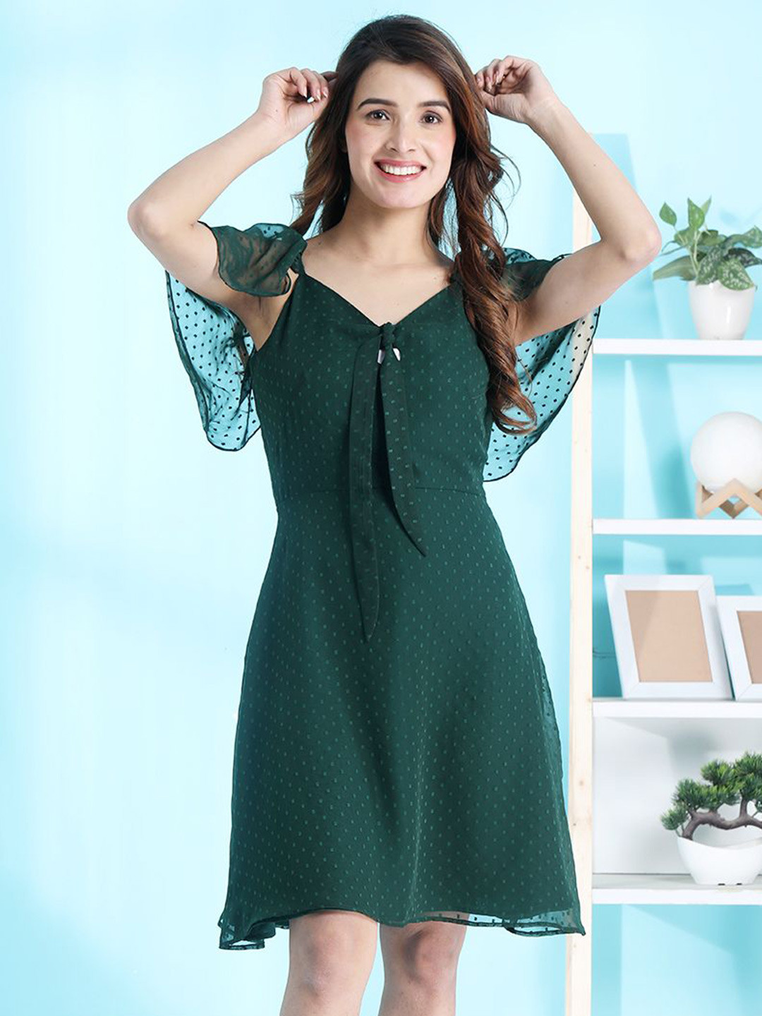 

Tushita A-Line Dress, Green