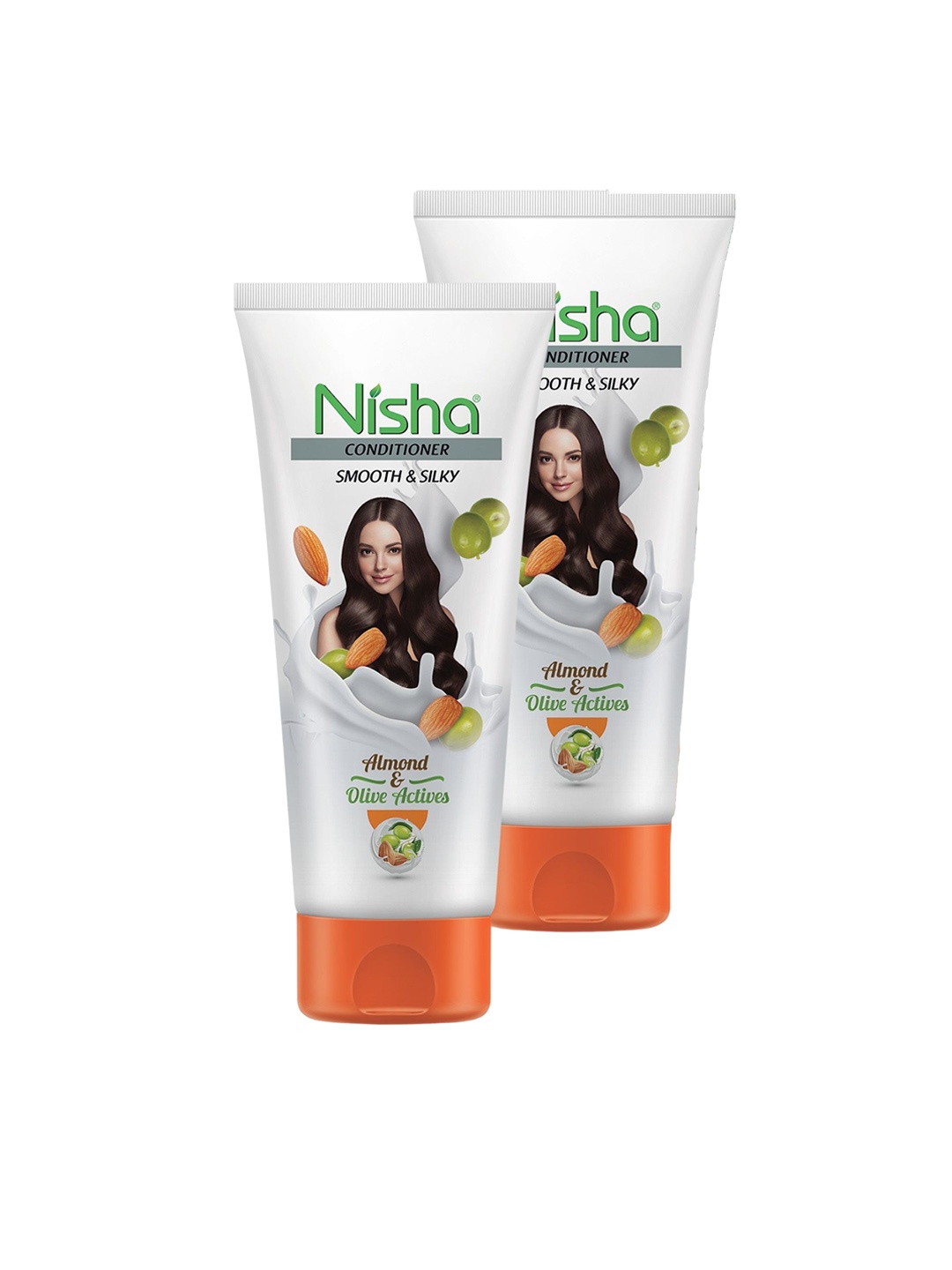 

Nisha Set Of 2 Almond & Olives Hair Conditioner Tube - 180 ml Each, White