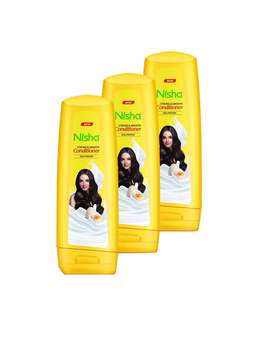 

Nisha Set Of 3 Egg Protein Hair Conditioner - 180 ml Each, Yellow