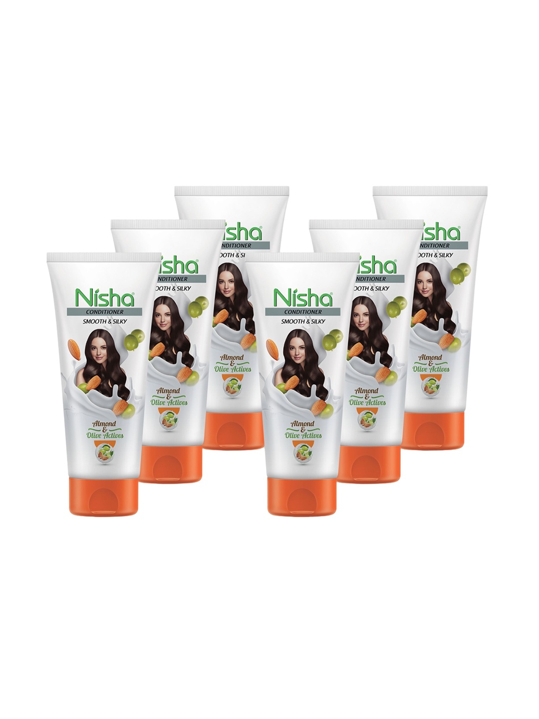 

Nisha Set Of 6 Almond & Olives Hair Conditioner - 80 ml Each, White