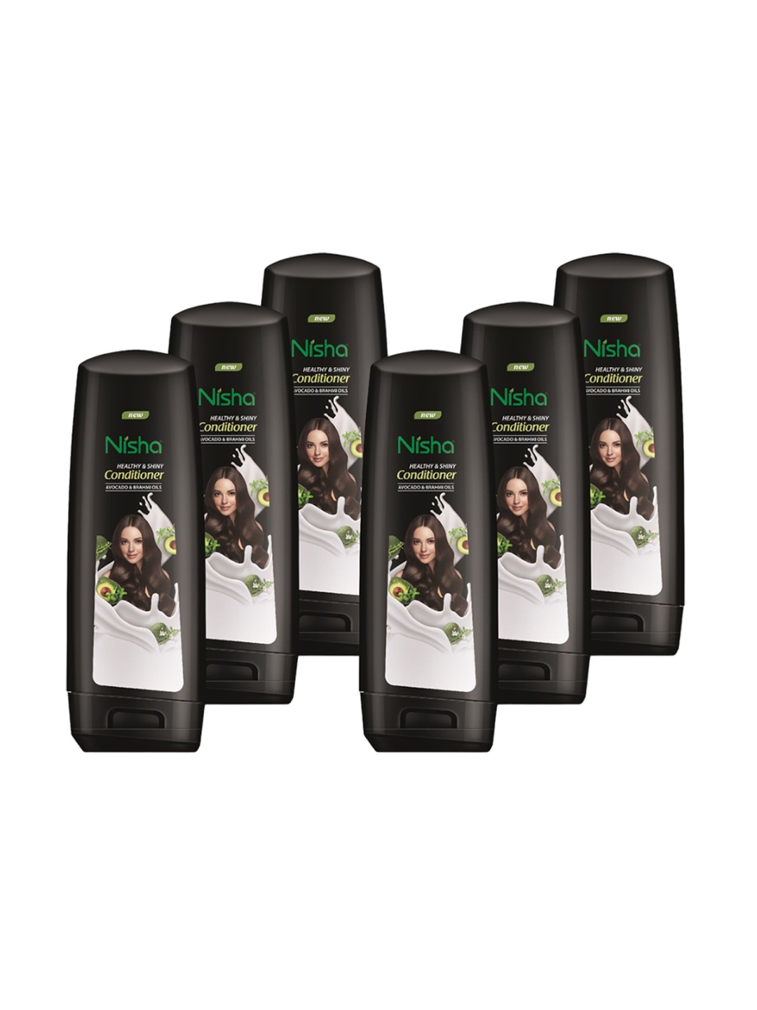 

Nisha Set Of 6 Avocado & Brahmi Oil Hair Conditioner - 80 ml, Black